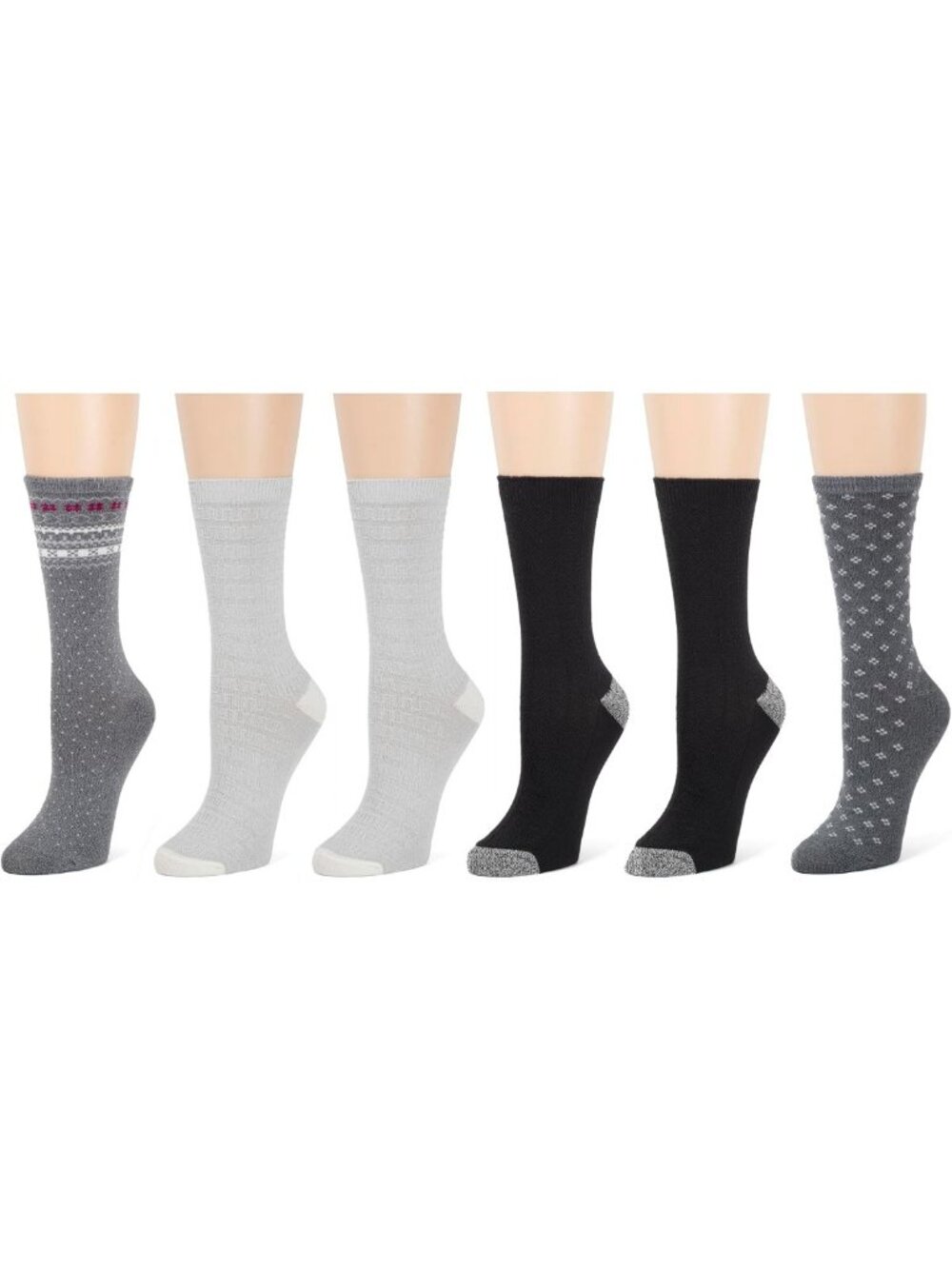 Super Soft Midweight Crew Socks for Women - 6 Pairs, Easy Care, Cozy Comfort